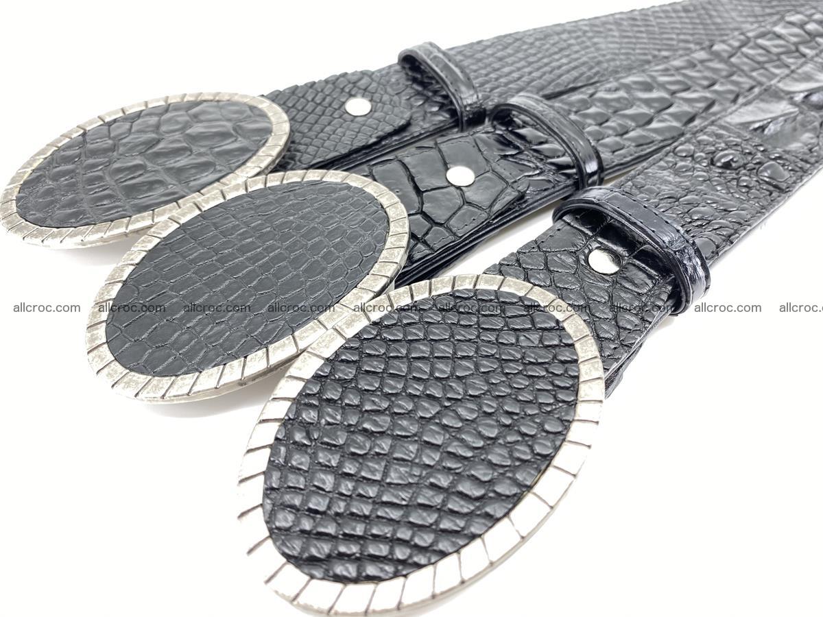 Handcrafted Crocodile leather hornback belt 774 Foto 7