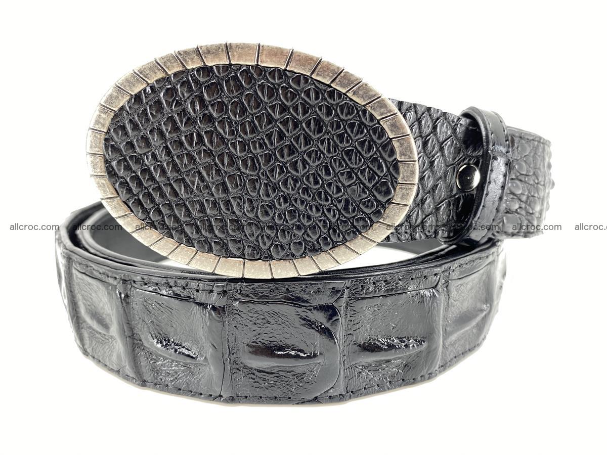 Handcrafted Crocodile leather hornback belt 774 Foto 0