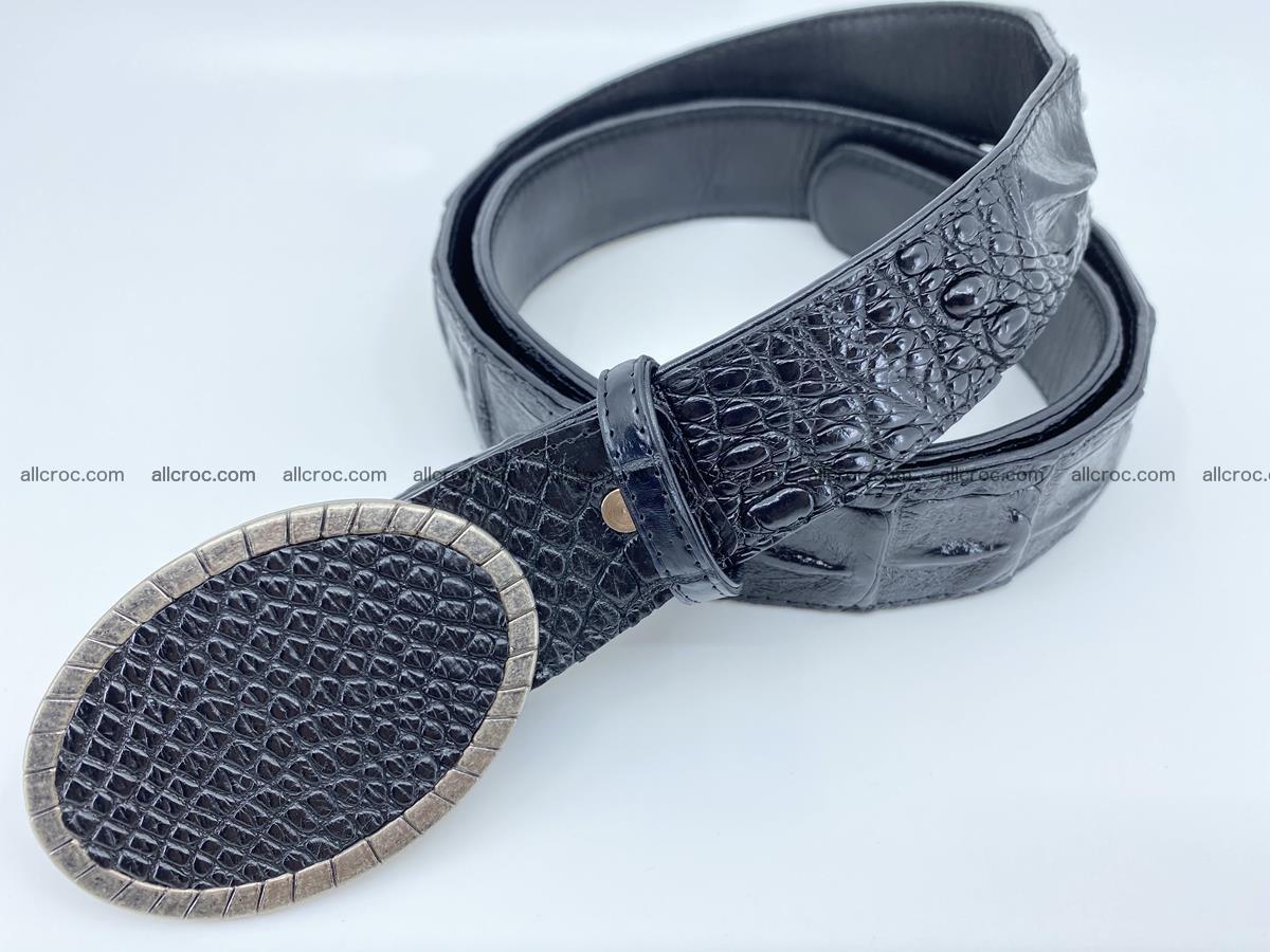 Handcrafted Crocodile leather hornback belt 774 Foto 1