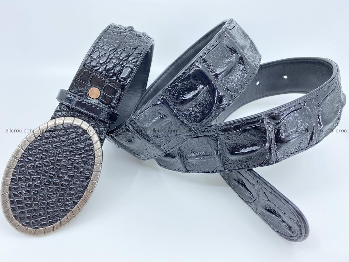 Handcrafted Crocodile leather hornback belt 774 Foto 3