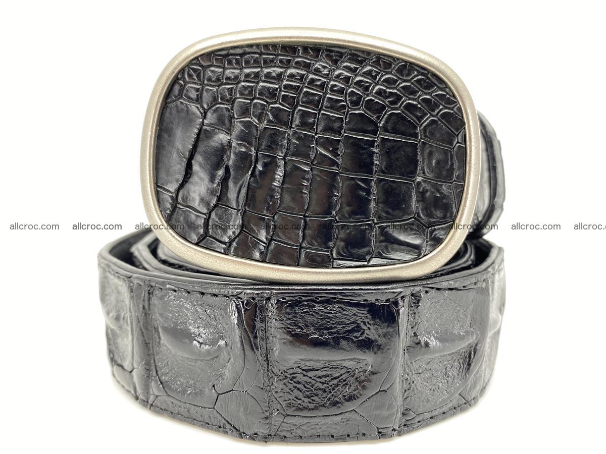 Handcrafted Crocodile leather hornback belt 779 Foto 0