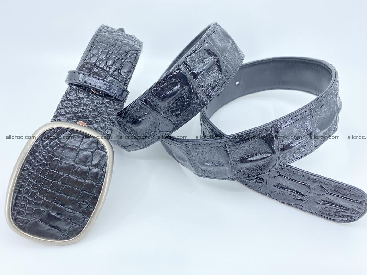 Handcrafted Crocodile leather hornback belt 779 Foto 3