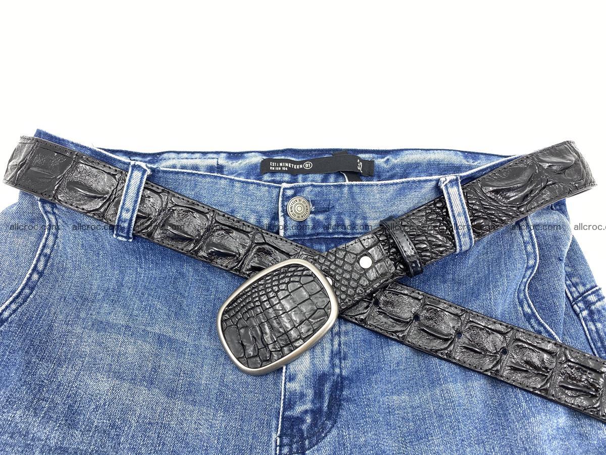 Handcrafted Crocodile leather hornback belt 779 Foto 5