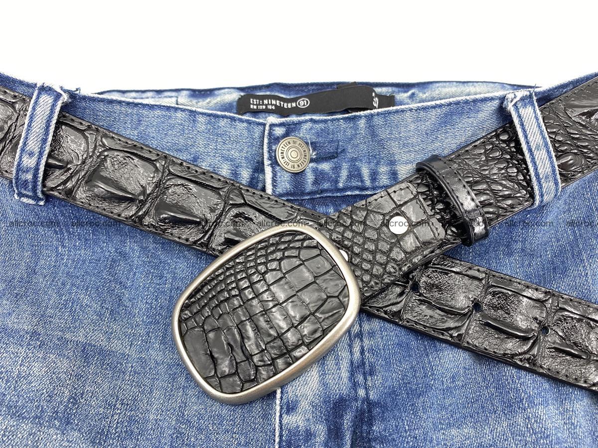 Handcrafted Crocodile leather hornback belt 779 Foto 6