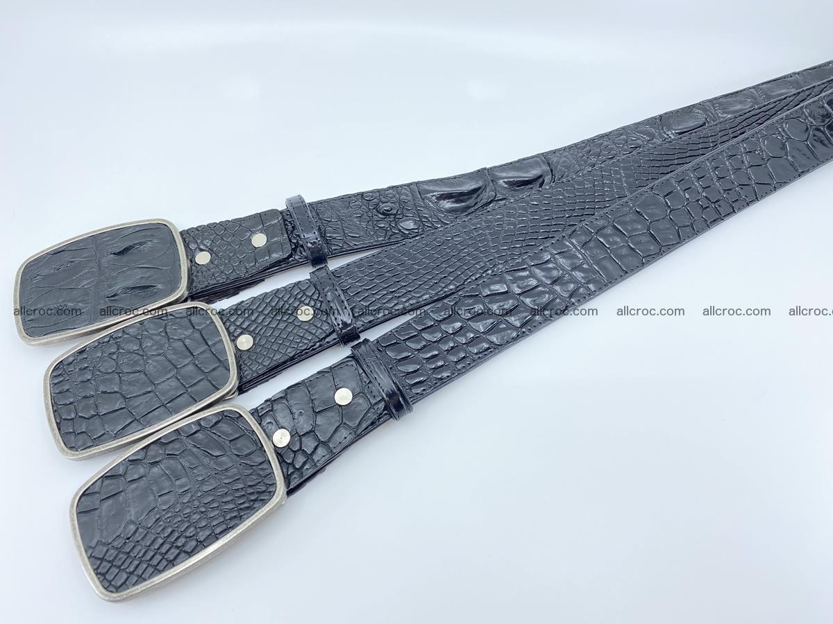 Handcrafted Crocodile leather hornback belt 788 Foto 8