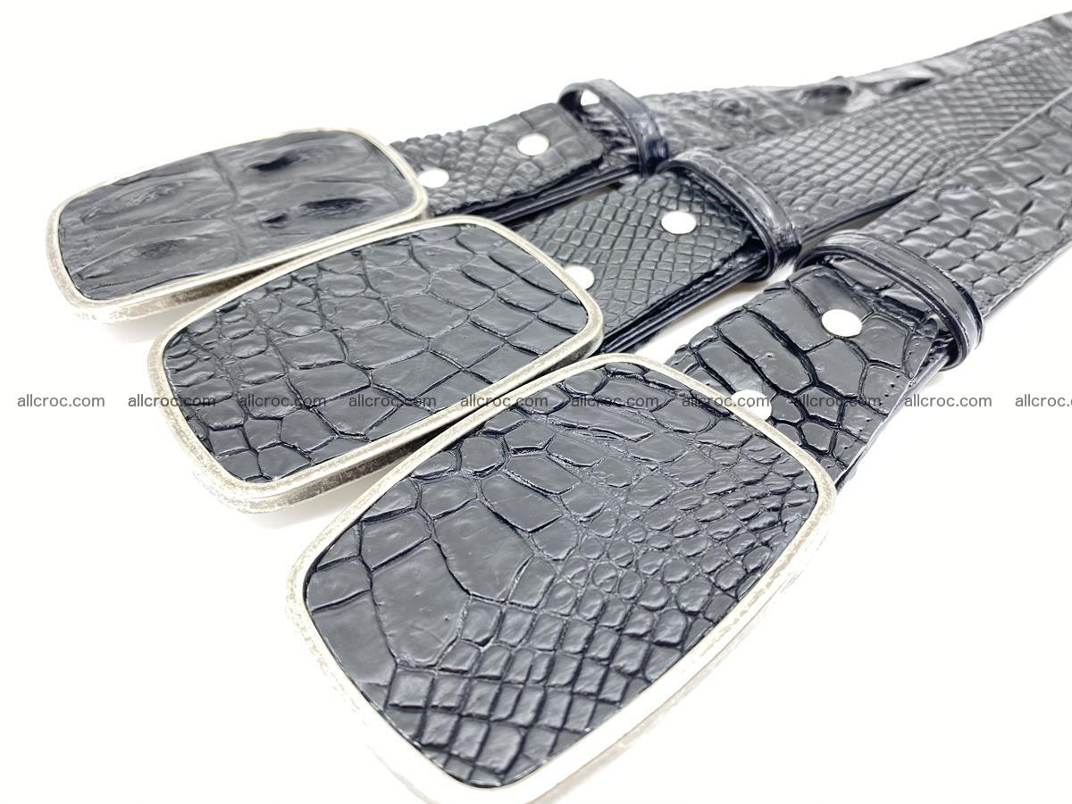 Handcrafted Crocodile leather hornback belt 788 Foto 7
