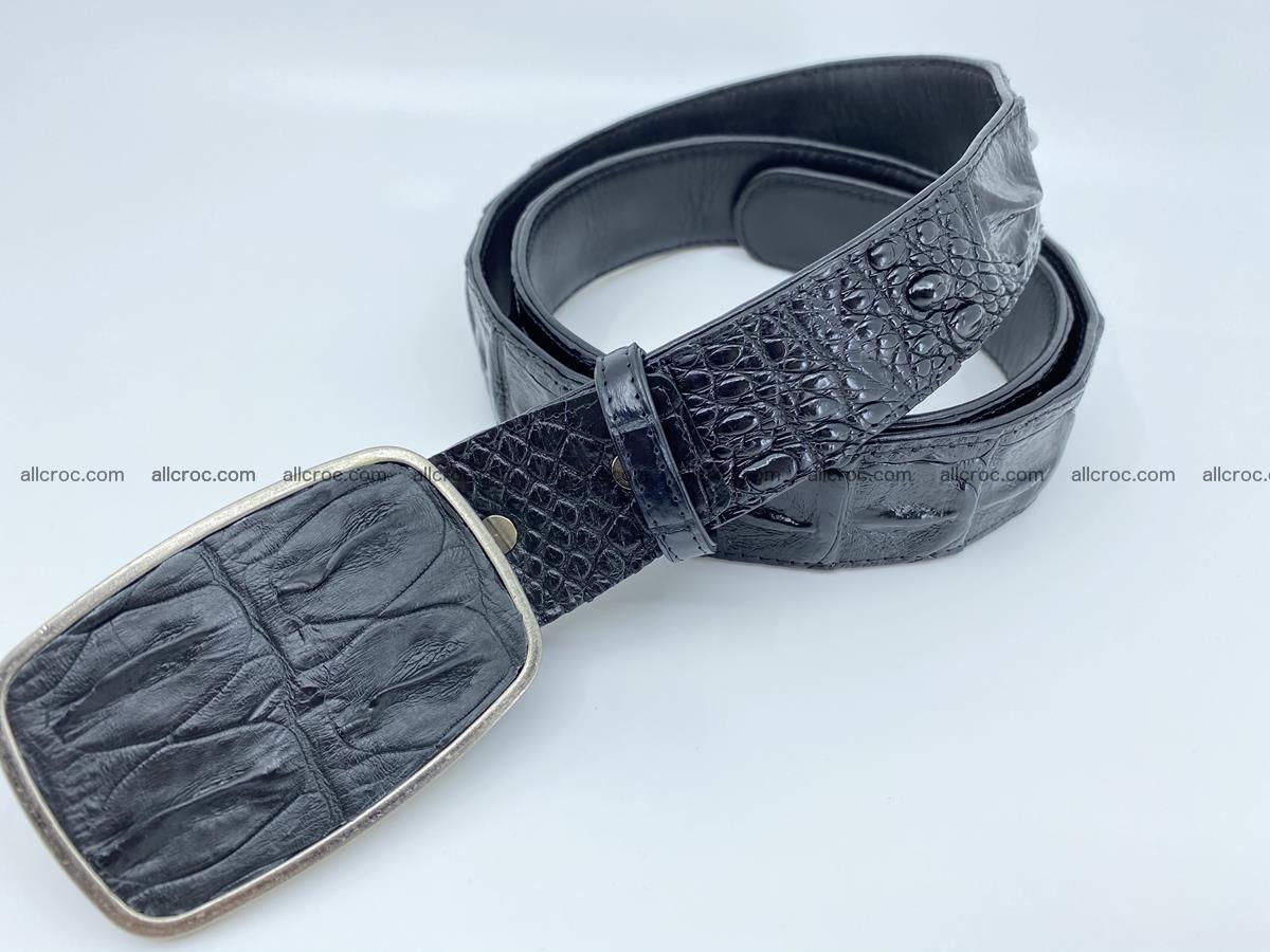Handcrafted Crocodile leather hornback belt 788 Foto 1