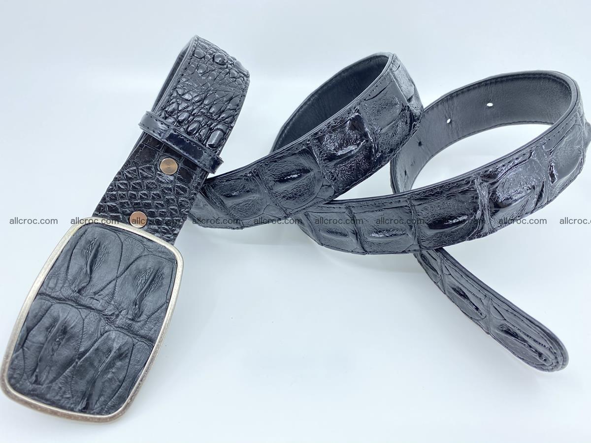 Handcrafted Crocodile leather hornback belt 788 Foto 3