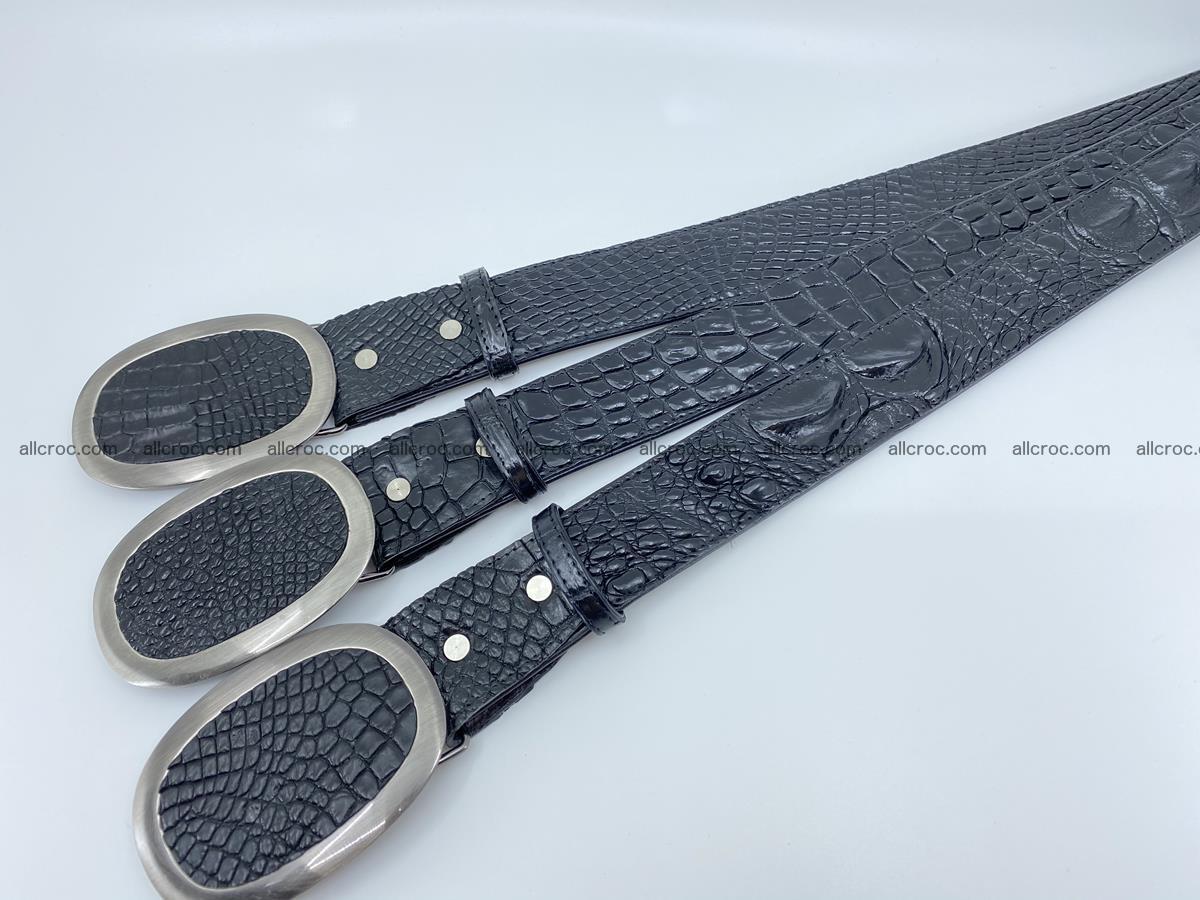 Handcrafted Crocodile leather hornback belt 794 Foto 9