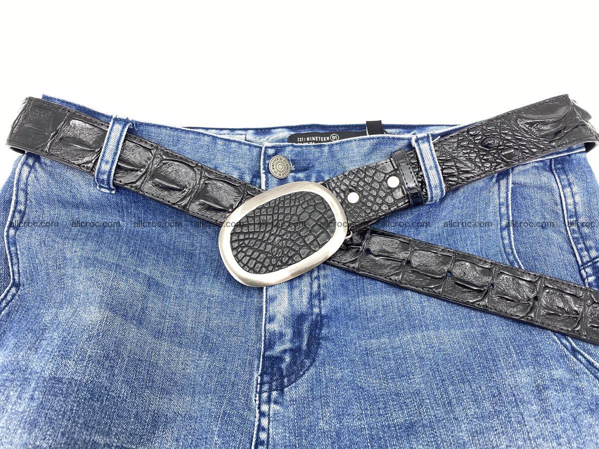 Handcrafted Crocodile leather hornback belt 794 Foto 6