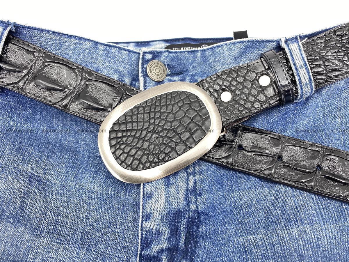 Handcrafted Crocodile leather hornback belt 794 Foto 7