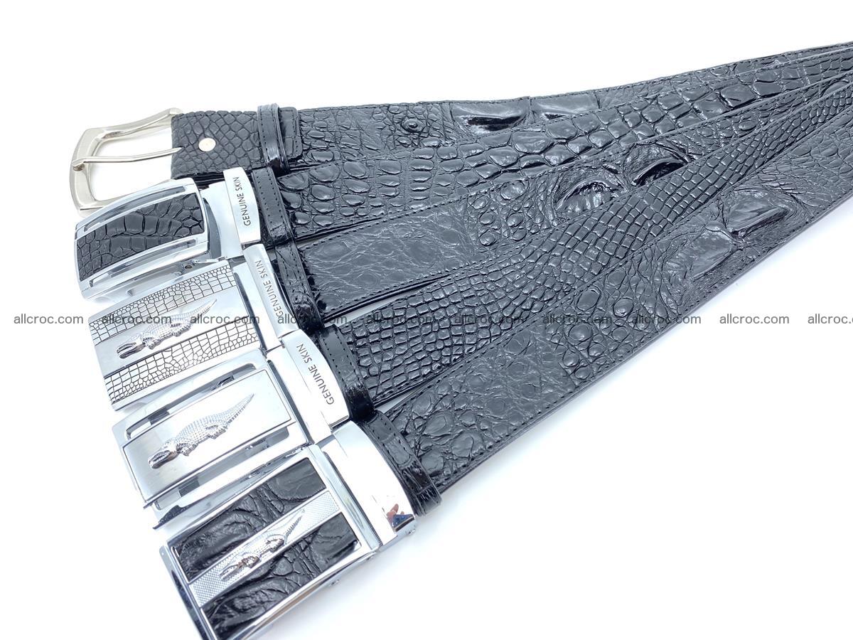 Handcrafted Crocodile leather belt 751 Foto 13