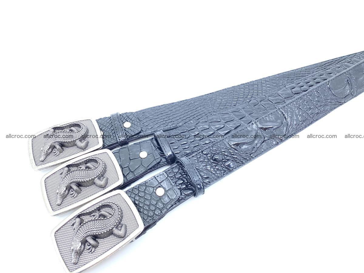 Handcrafted Crocodile leather hornback belt 807 Foto 9