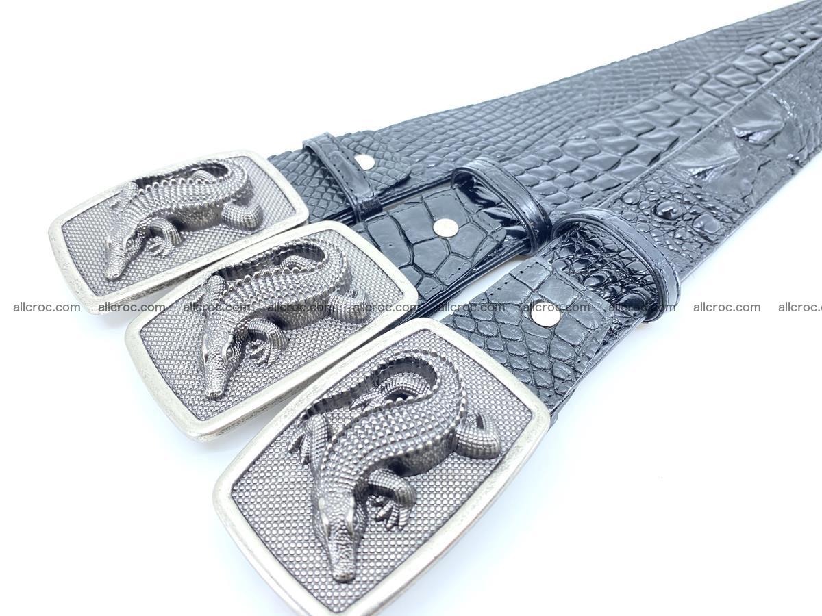Handcrafted Crocodile leather hornback belt 807 Foto 8