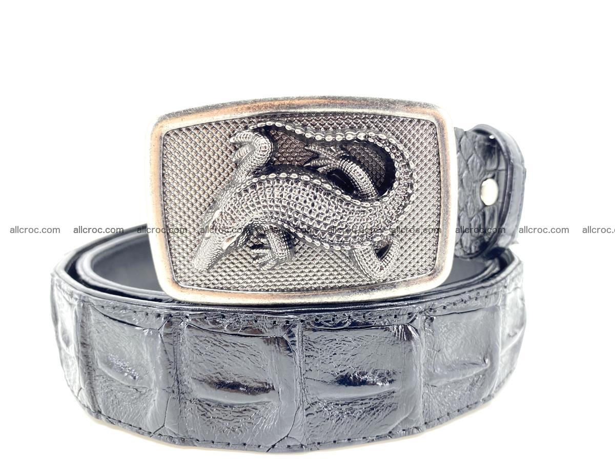 Handcrafted Crocodile leather hornback belt 807 Foto 11
