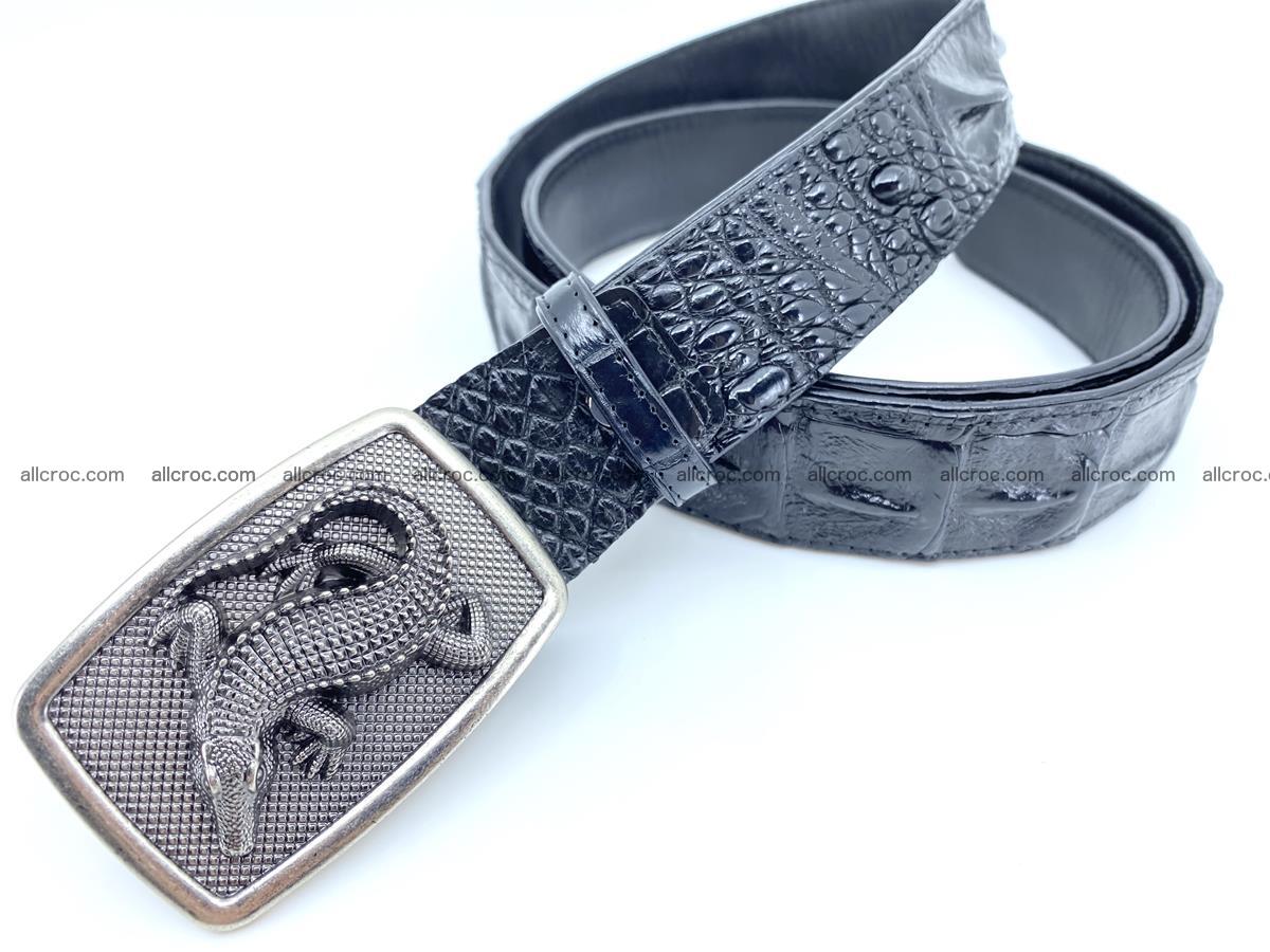 Handcrafted Crocodile leather hornback belt 807 Foto 1