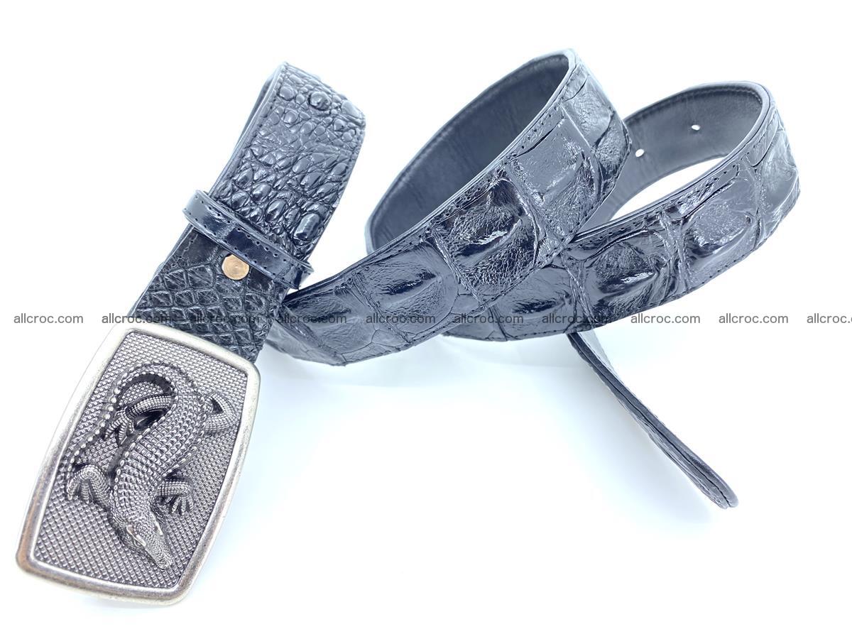 Handcrafted Crocodile leather hornback belt 807 Foto 3