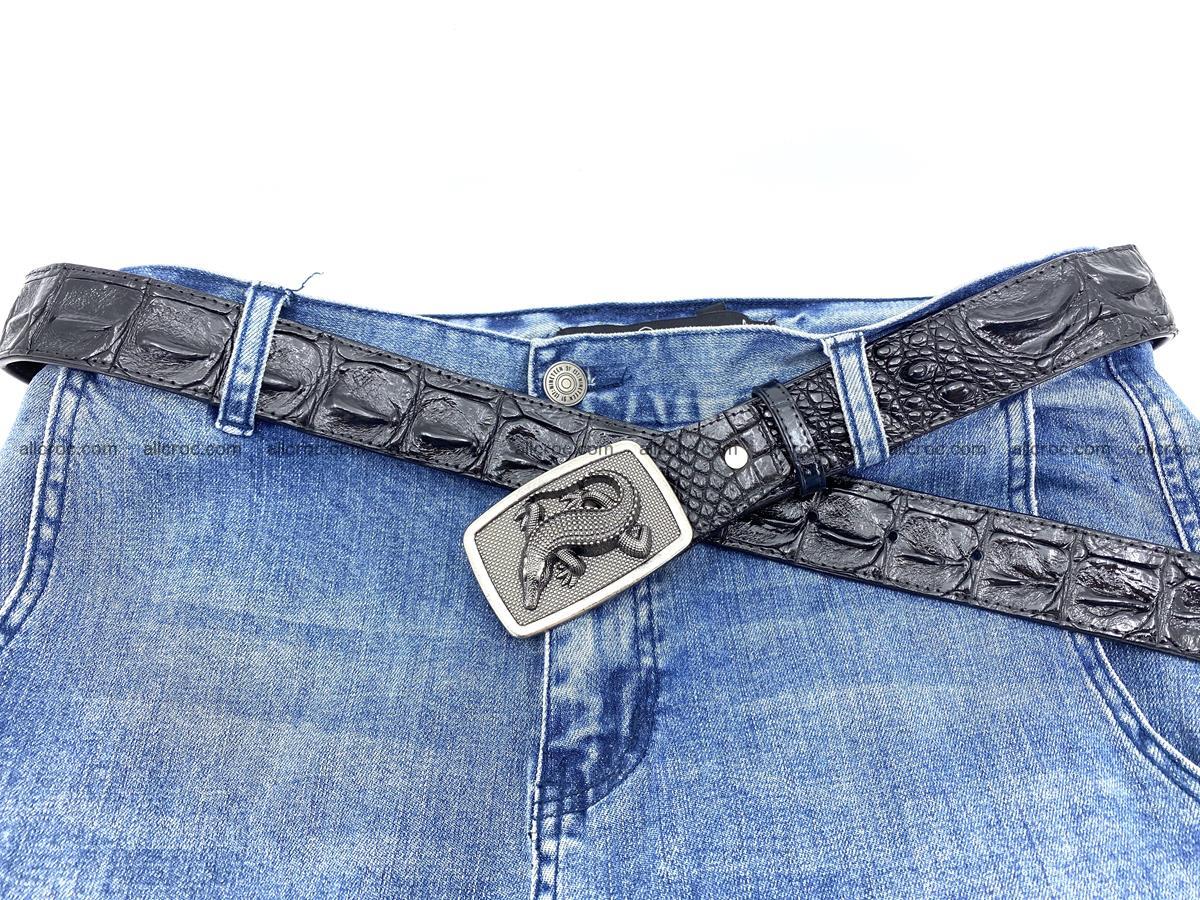 Handcrafted Crocodile leather hornback belt 807 Foto 5