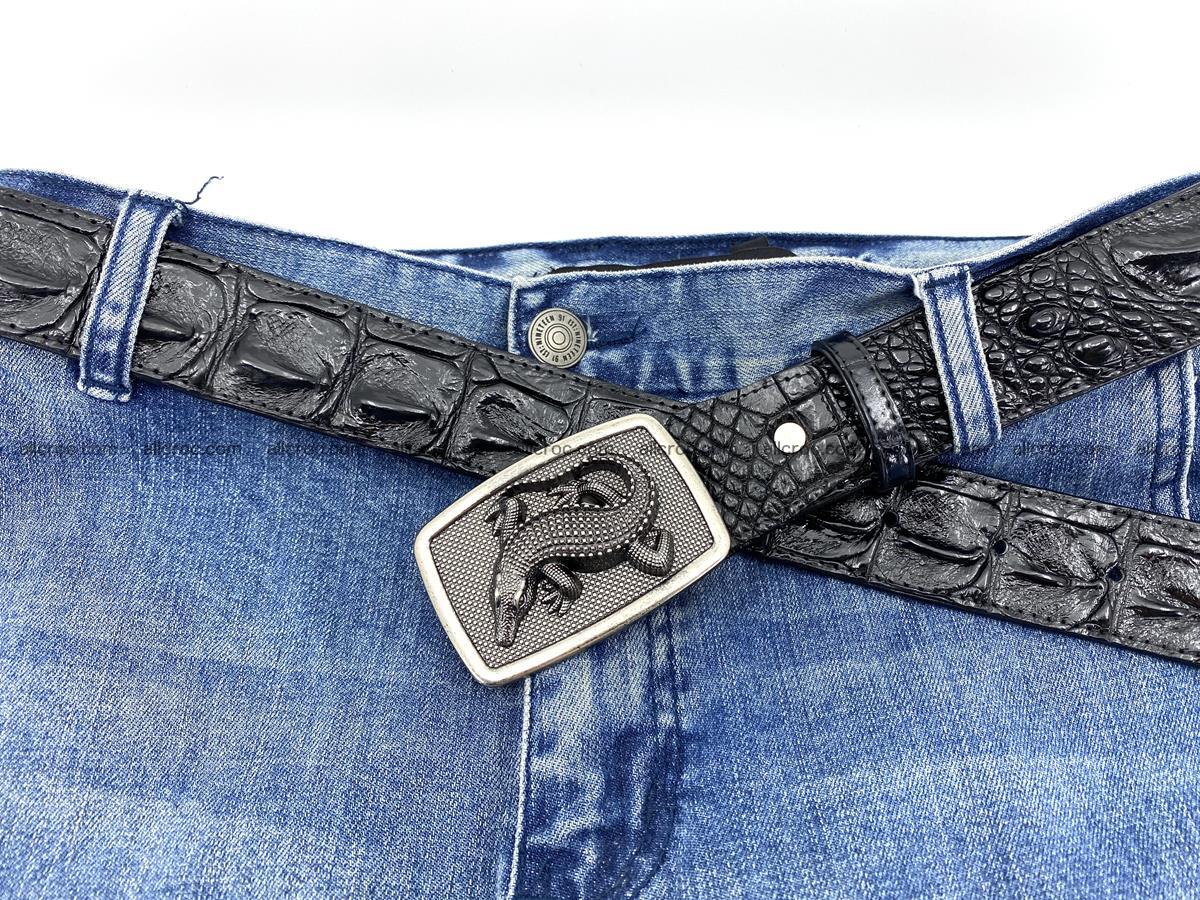 Handcrafted Crocodile leather hornback belt 807 Foto 6