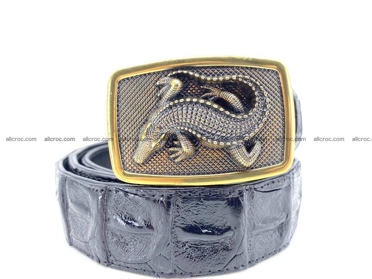 Handcrafted Crocodile leather hornback belt 809 Foto 8
