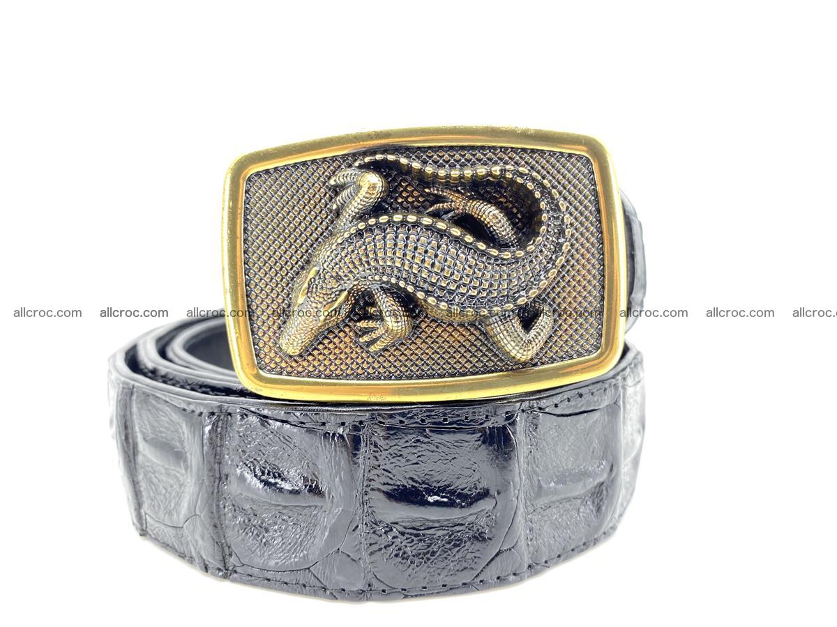 Handcrafted Crocodile leather hornback belt 809 Foto 0