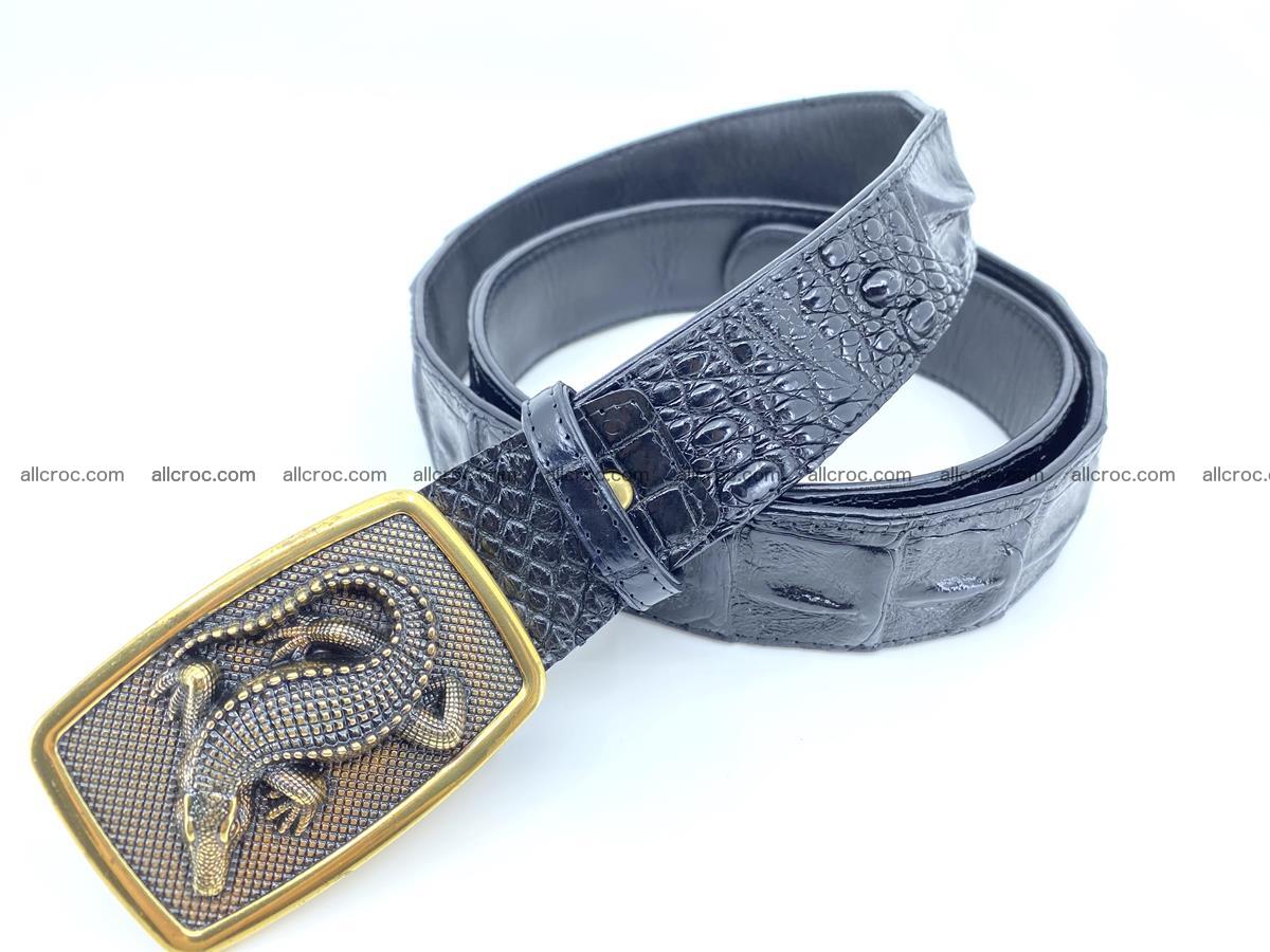 Handcrafted Crocodile leather hornback belt 809 Foto 1