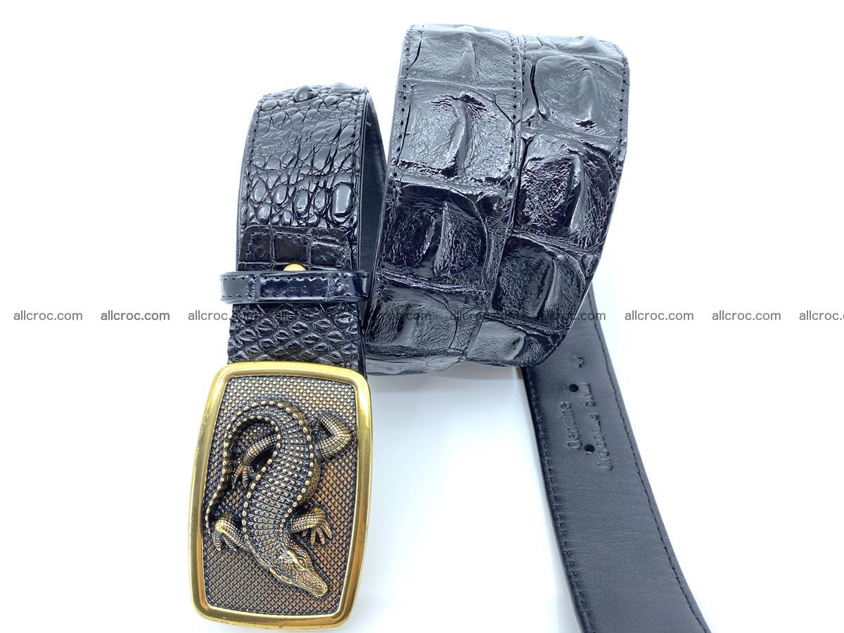 Handcrafted Crocodile leather hornback belt 809 Foto 2