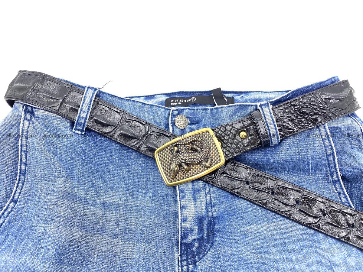 Handcrafted Crocodile leather hornback belt 809 Foto 3