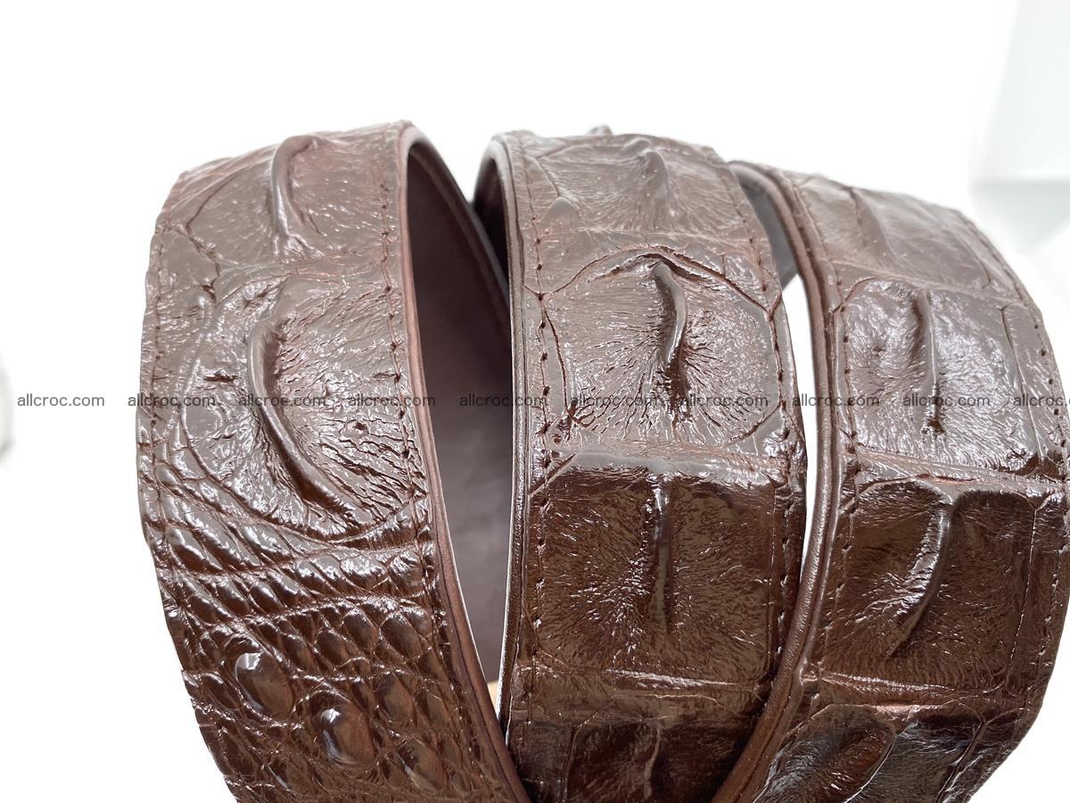 Handcrafted Crocodile leather hornback belt 747 Foto 7