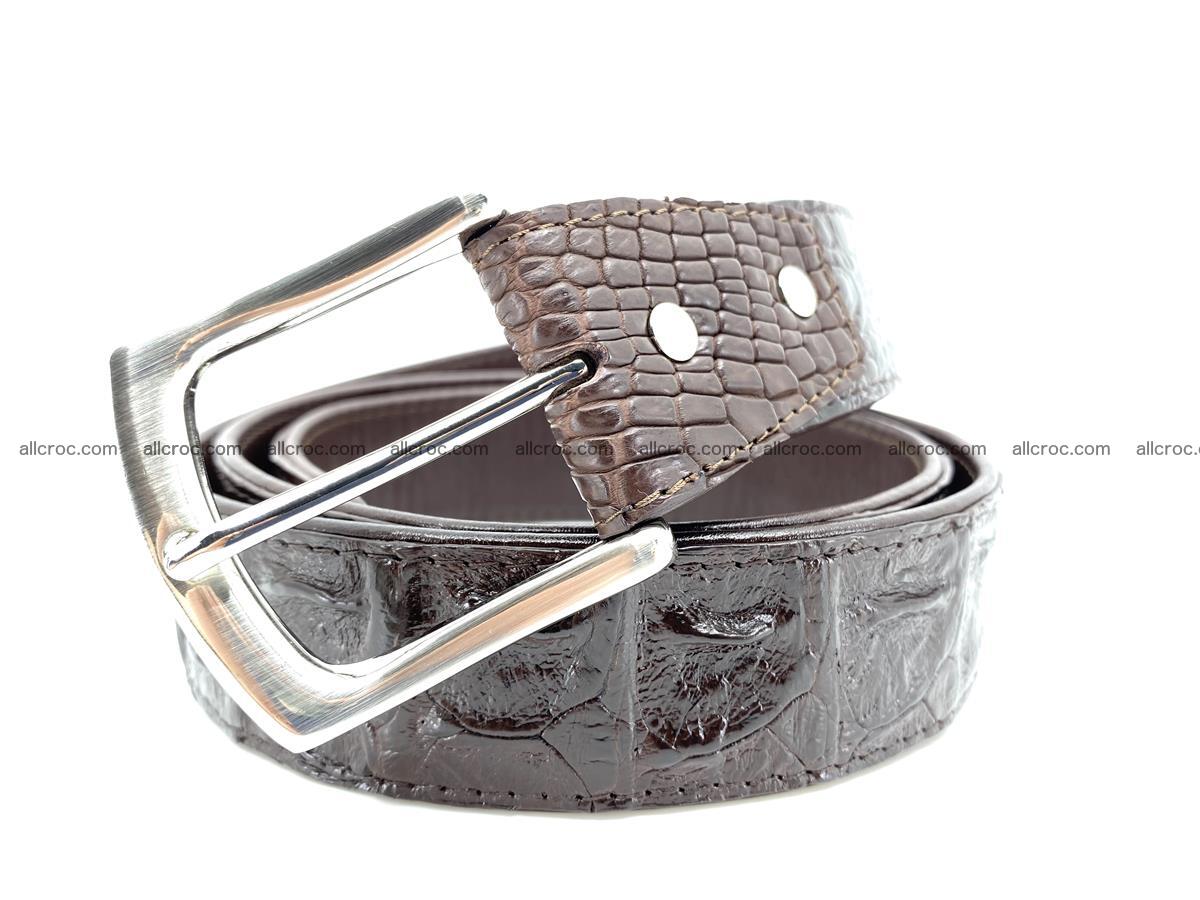 Handcrafted Crocodile leather hornback belt 747 Foto 0