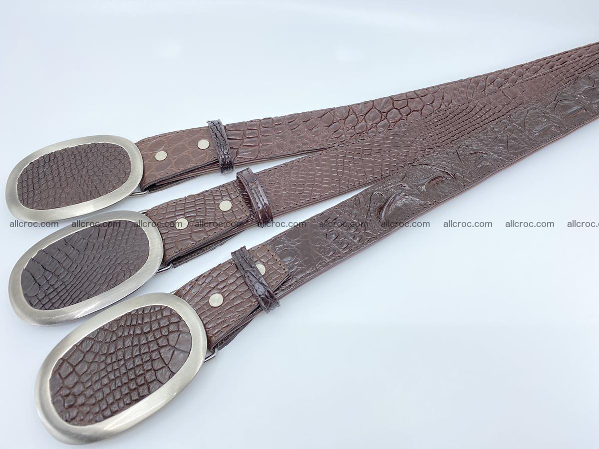 Handcrafted Crocodile leather hornback belt 790 Foto 8