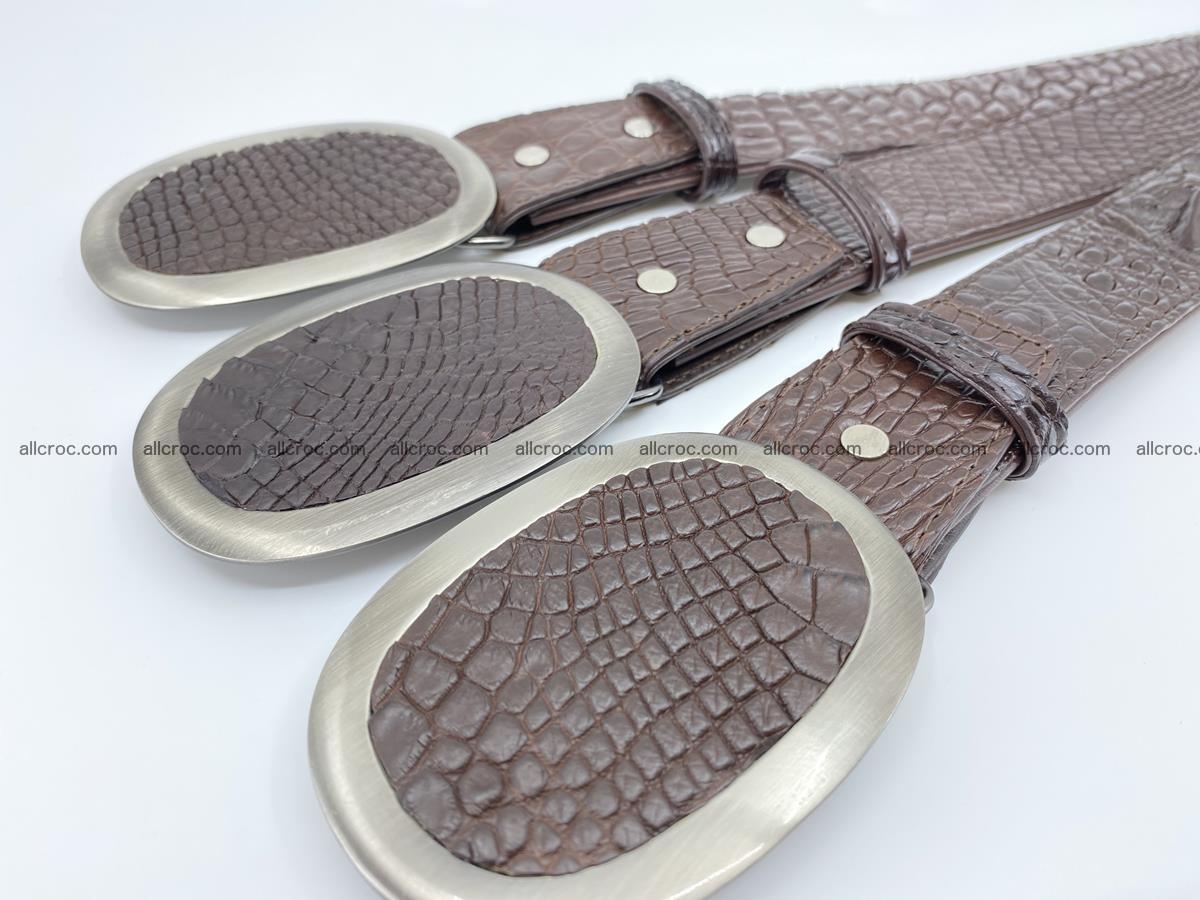 Handcrafted Crocodile leather hornback belt 790 Foto 7