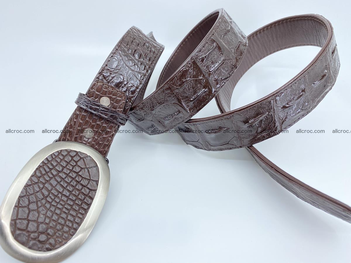 Handcrafted Crocodile leather hornback belt 790 Foto 3