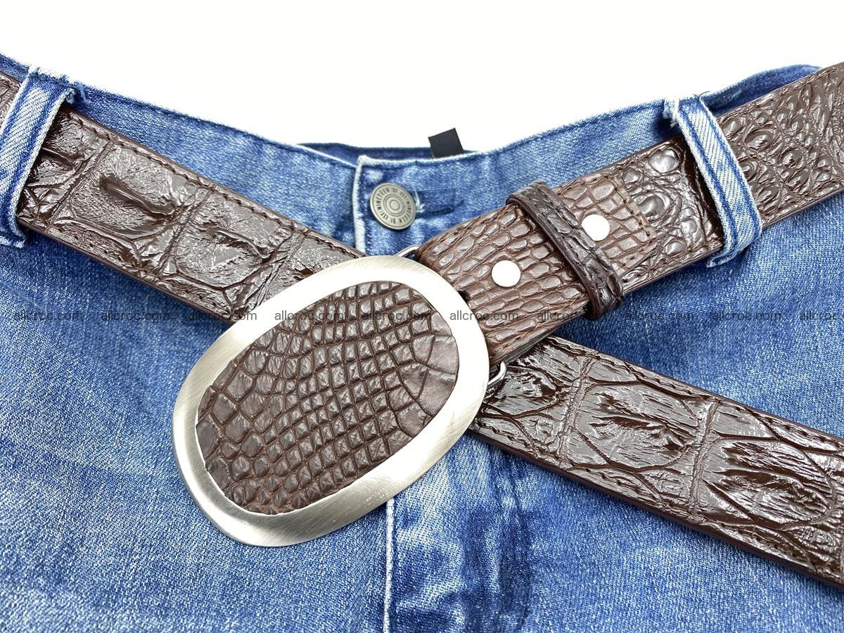 Handcrafted Crocodile leather hornback belt 790 Foto 6