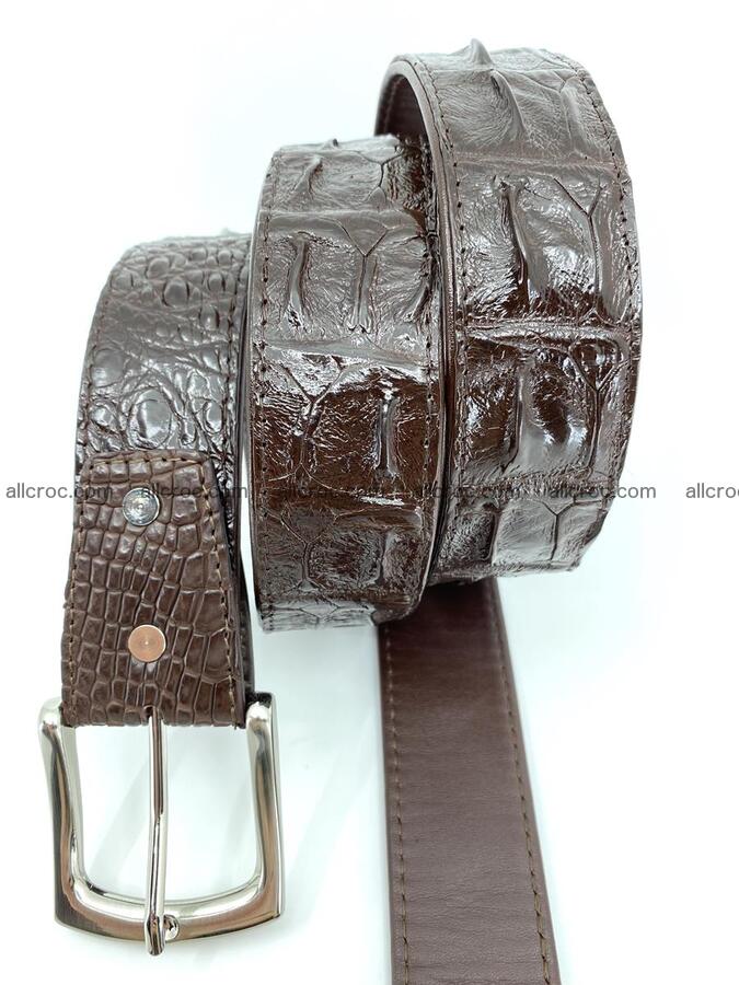 Handcrafted Crocodile leather hornback belt 747 Foto 4