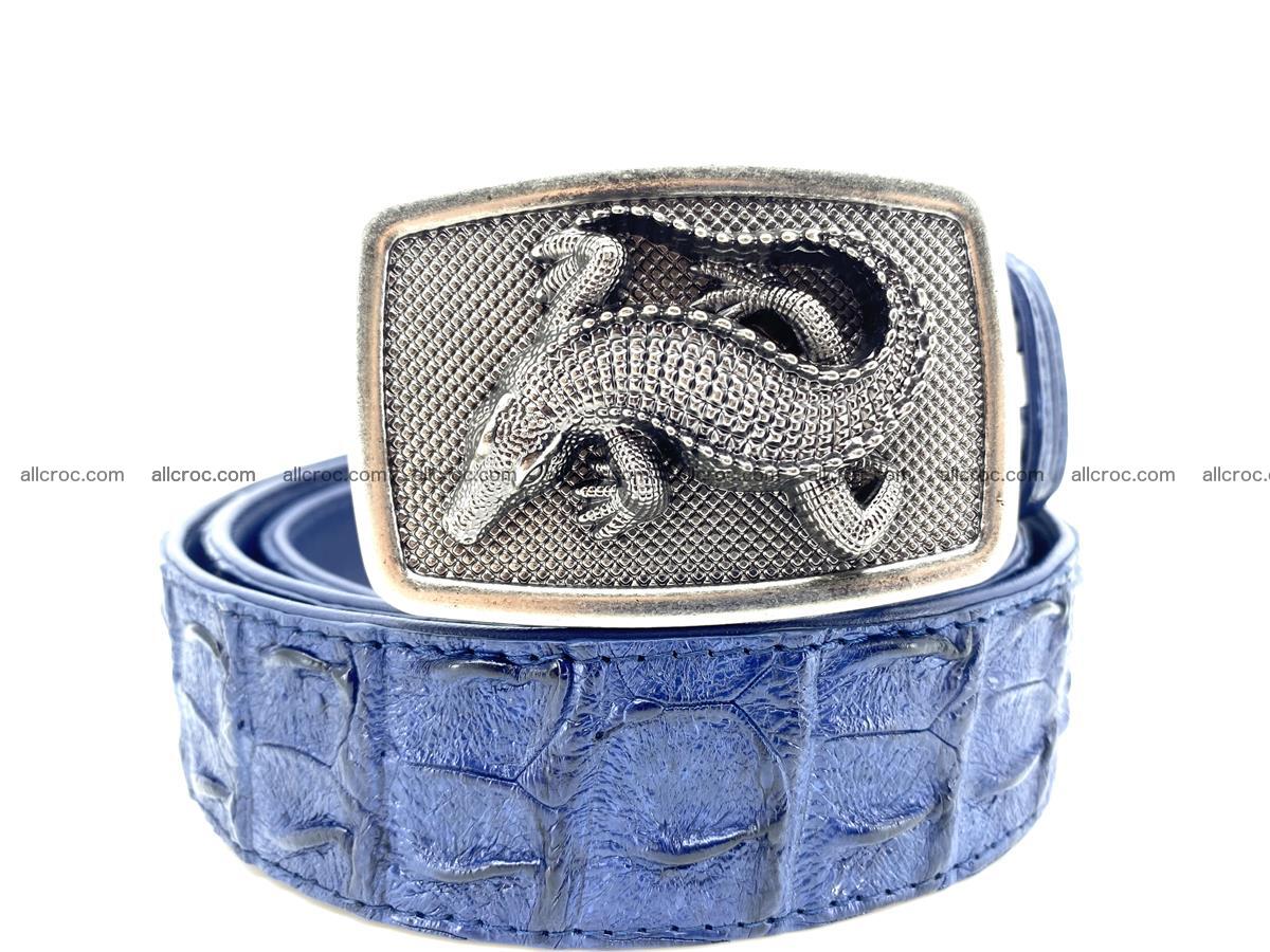 Handcrafted Crocodile leather hornback belt 819 Foto 0