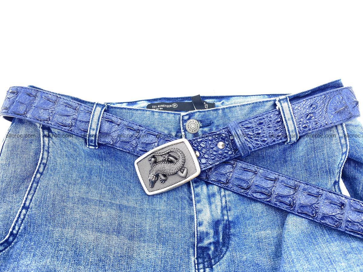 Handcrafted Crocodile leather hornback belt 819 Foto 8