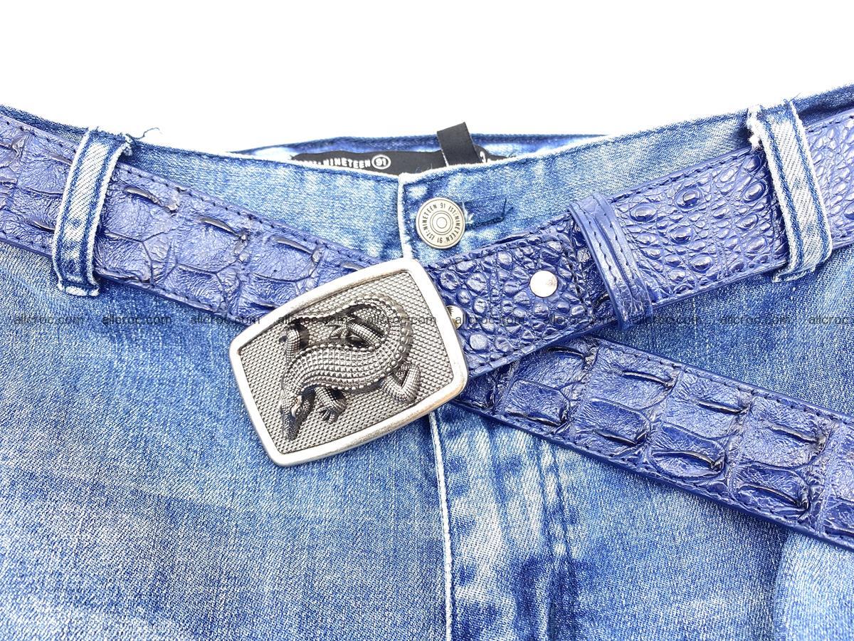 Handcrafted Crocodile leather hornback belt 819 Foto 9