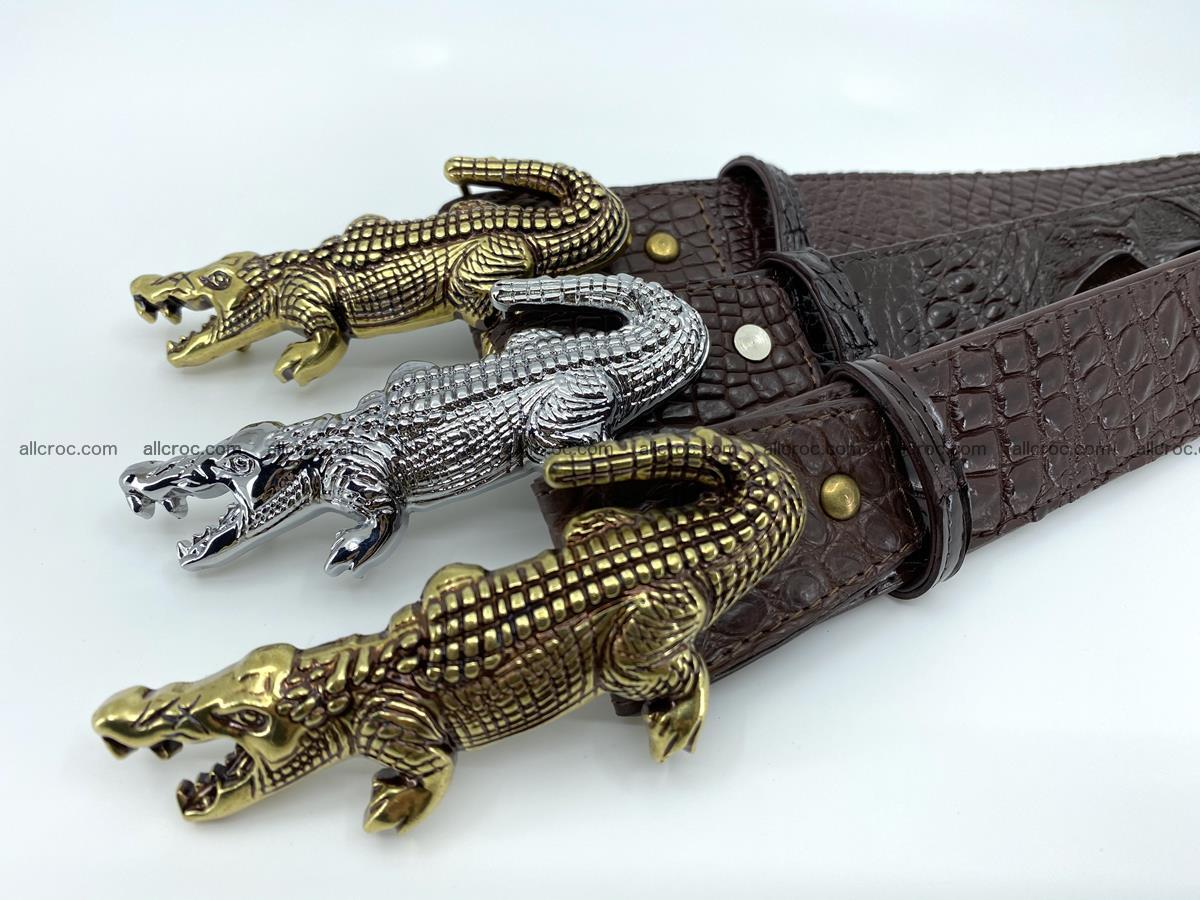 Handcrafted Crocodile leather hornback belt 766 Foto 13