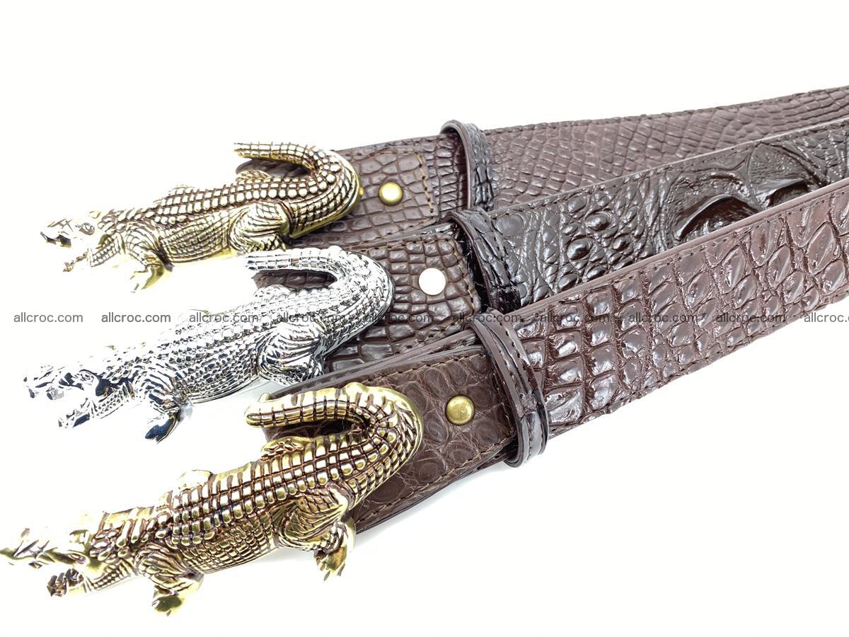 Handcrafted Crocodile leather hornback belt 766 Foto 16