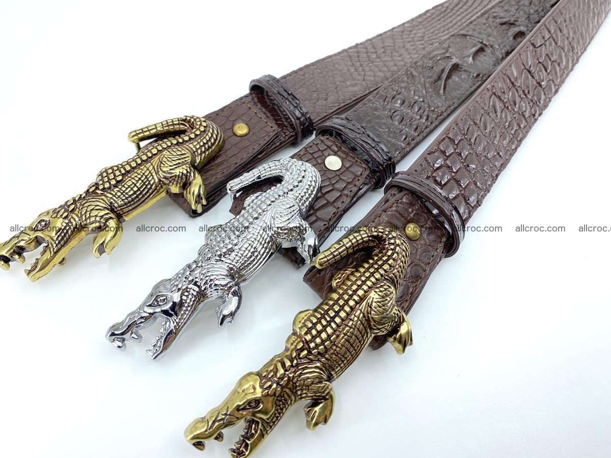 Handcrafted Crocodile leather hornback belt 766 Foto 17