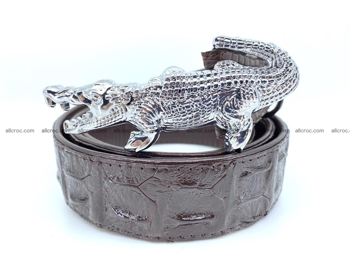Handcrafted Crocodile leather hornback belt 766 Foto 0