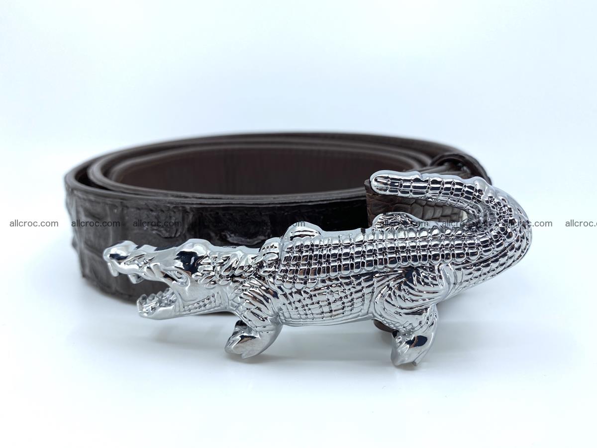 Handcrafted Crocodile leather hornback belt 766 Foto 1