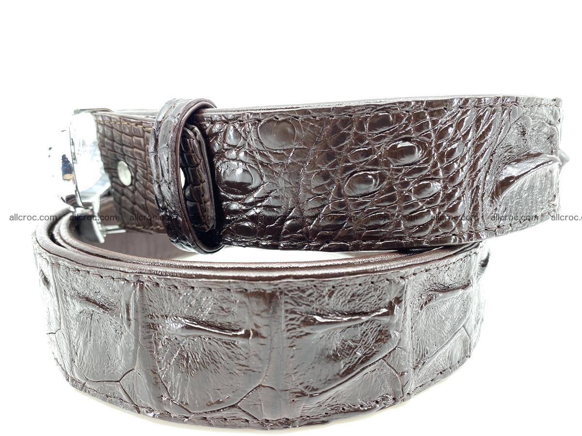 Handcrafted Crocodile leather hornback belt 766 Foto 2