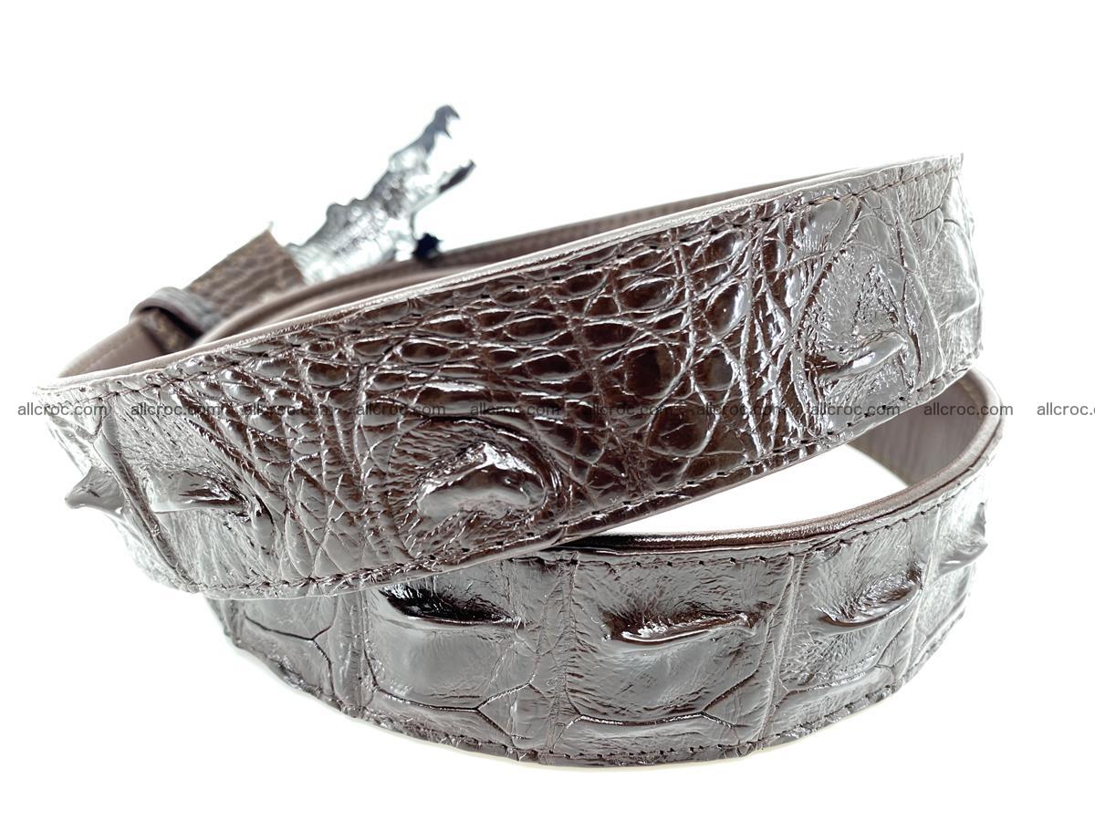 Handcrafted Crocodile leather hornback belt 766 Foto 3