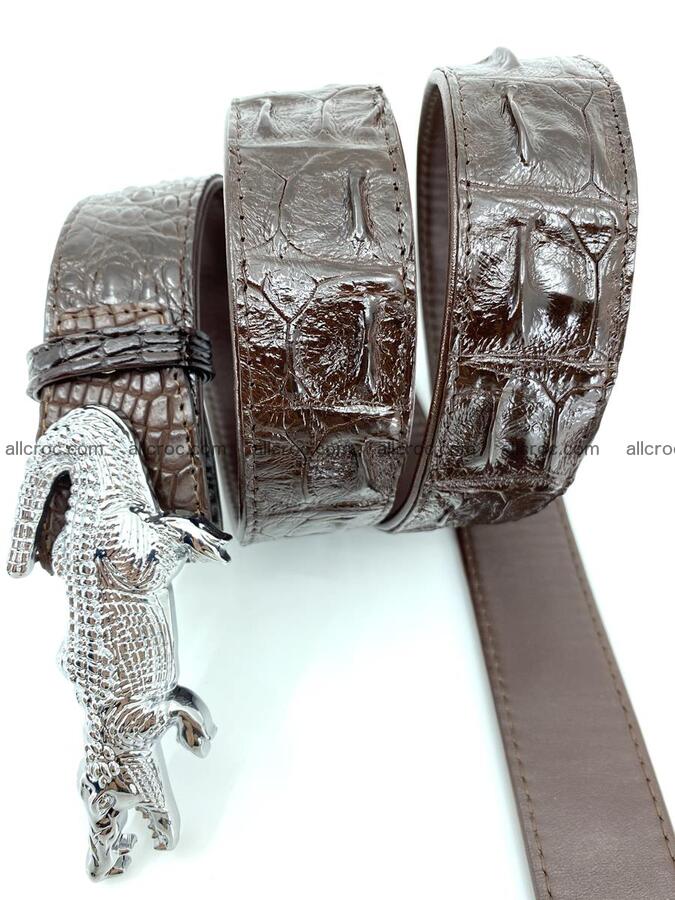 Handcrafted Crocodile leather hornback belt 766 Foto 4