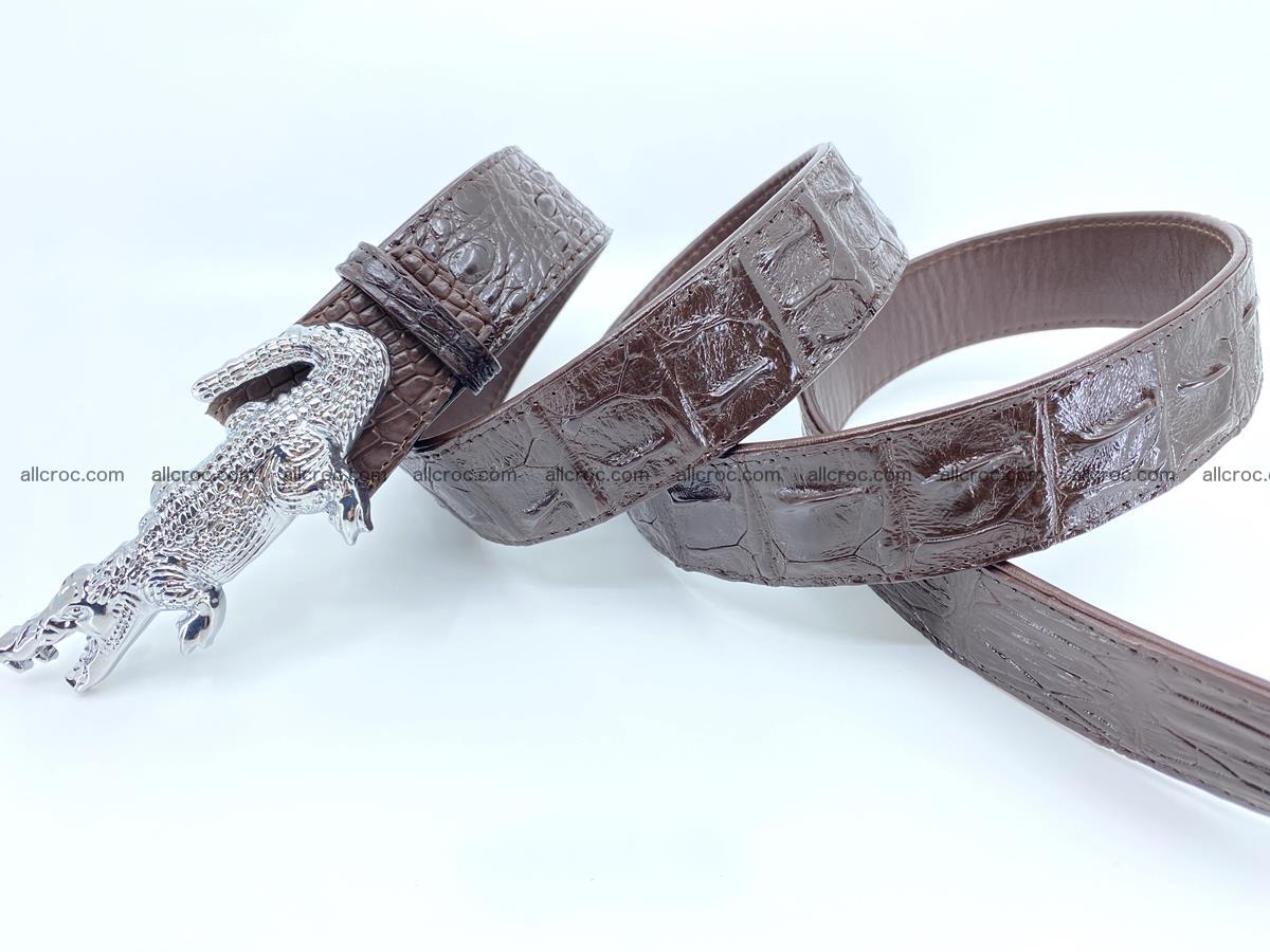 Handcrafted Crocodile leather hornback belt 766 Foto 6