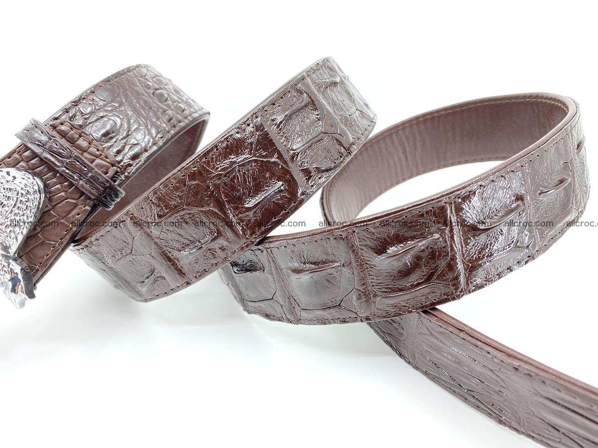 Handcrafted Crocodile leather hornback belt 766 Foto 7