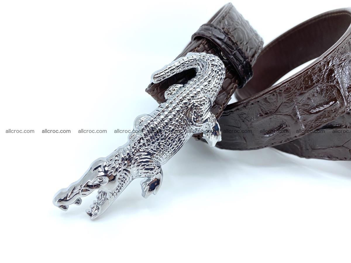 Handcrafted Crocodile leather hornback belt 766 Foto 8