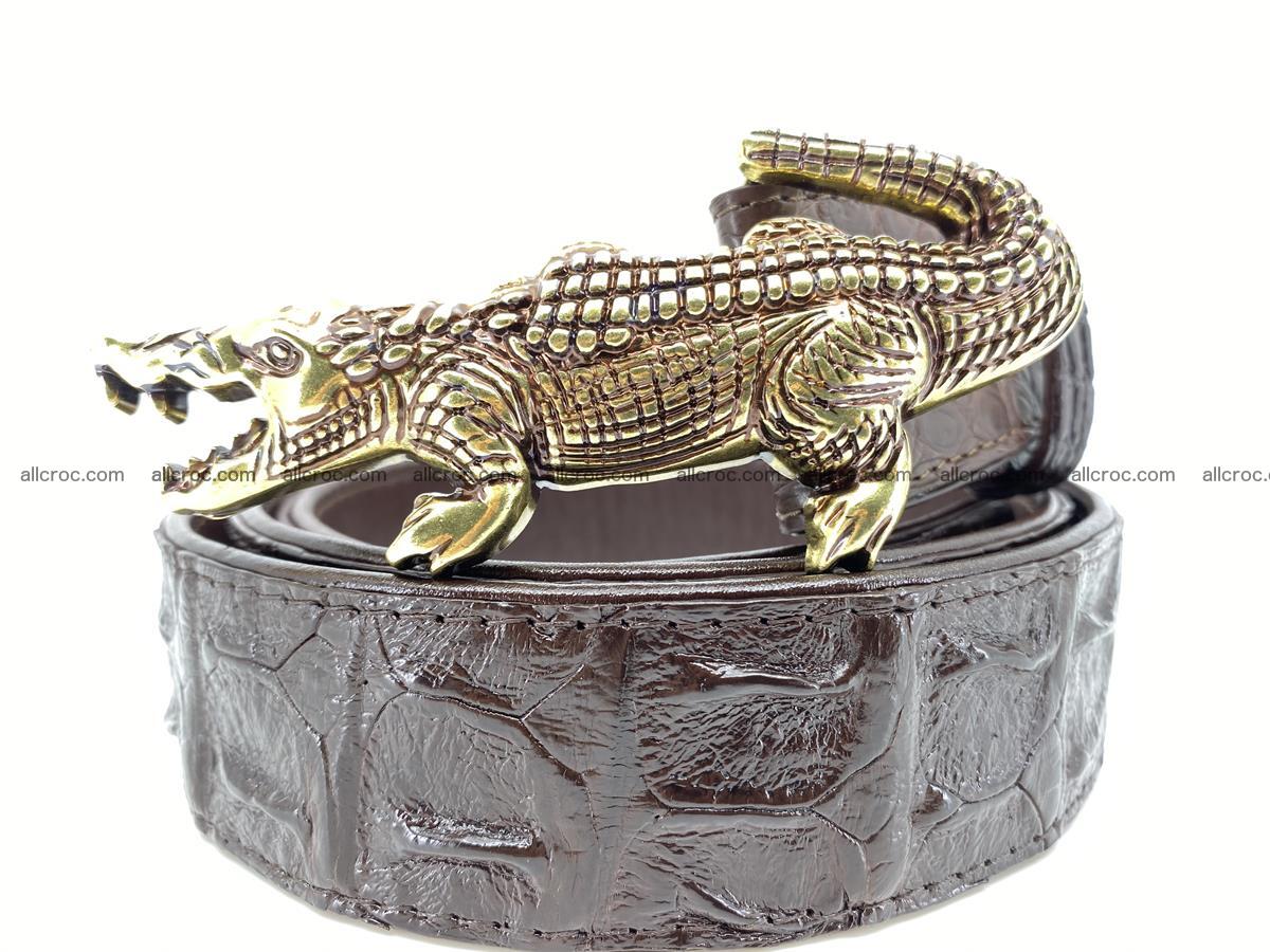 Handcrafted Crocodile leather hornback belt 761 Foto 0
